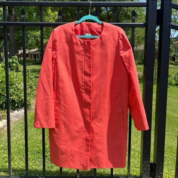 J Crew Collarless Cotton Jacket - Picture 6 of 9